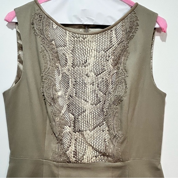 ELIE TAHARI Tan/Creme Sleeveless Dress in Women's Size 6 - Picture 5 of 8